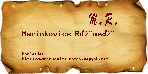Marinkovics Rómeó névjegykártya